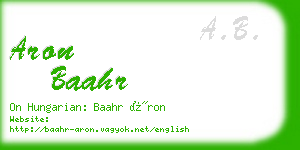 aron baahr business card